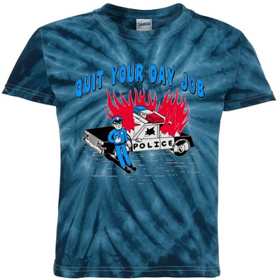 Quit Your Day Job Funny Police Humor Kids Tie-Dye T-Shirt