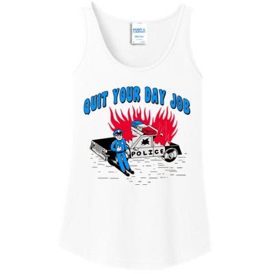 Quit Your Day Job Funny Police Humor Ladies Essential Tank