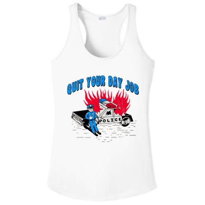 Quit Your Day Job Funny Police Humor Ladies PosiCharge Competitor Racerback Tank
