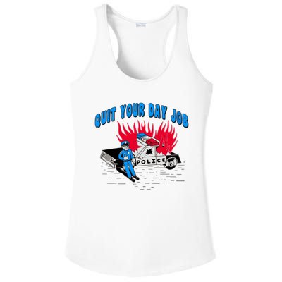 Quit Your Day Job Funny Police Humor Ladies PosiCharge Competitor Racerback Tank