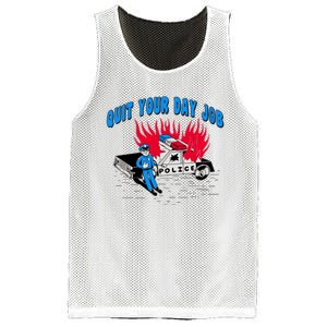 Quit Your Day Job Funny Police Humor Mesh Reversible Basketball Jersey Tank