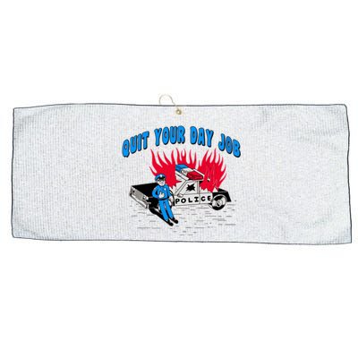 Quit Your Day Job Funny Police Humor Large Microfiber Waffle Golf Towel