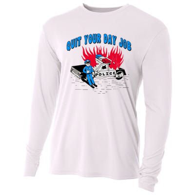 Quit Your Day Job Funny Police Humor Cooling Performance Long Sleeve Crew