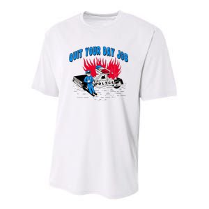 Quit Your Day Job Funny Police Humor Youth Performance Sprint T-Shirt