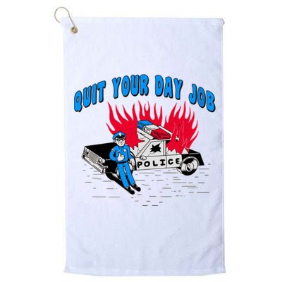 Quit Your Day Job Funny Police Humor Golf Towel