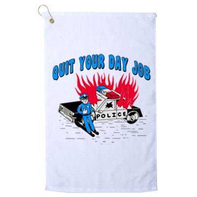 Quit Your Day Job Funny Police Humor Platinum Collection Golf Towel