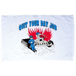 Quit Your Day Job Funny Police Humor Microfiber Hand Towel