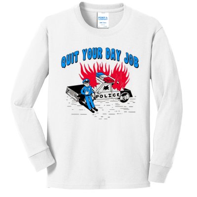 Quit Your Day Job Funny Police Humor Kids Long Sleeve Shirt