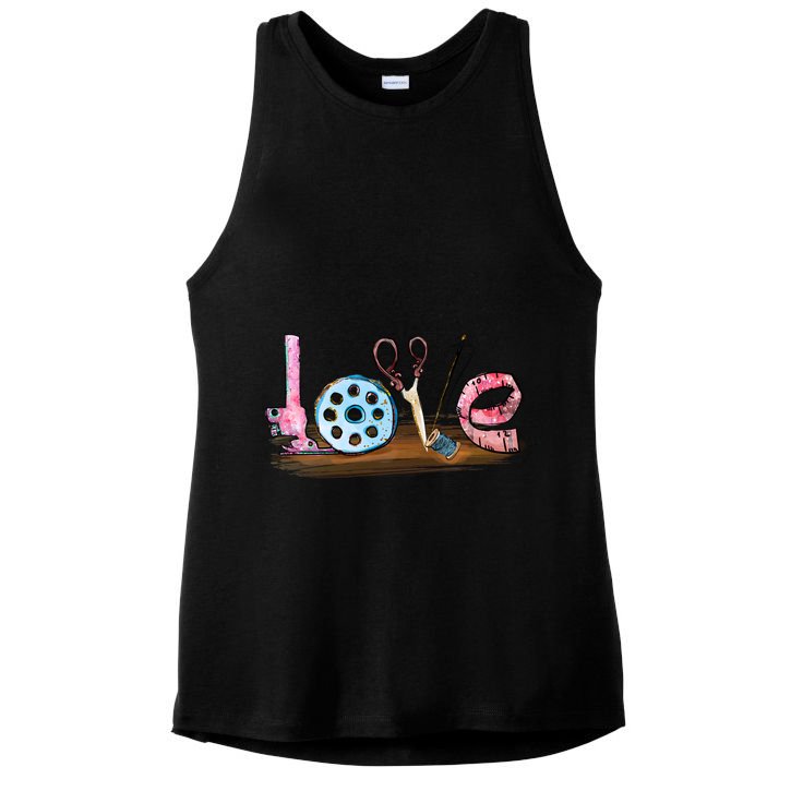 Quilting Yarn Graphic Design Seamstress Sewing Themed Cute Gift Ladies PosiCharge Tri-Blend Wicking Tank