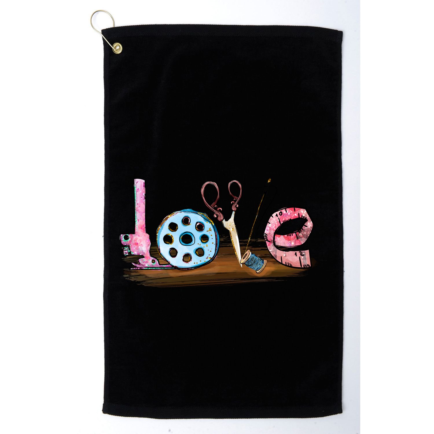 Quilting Yarn Graphic Design Seamstress Sewing Themed Cute Gift Golf Towel