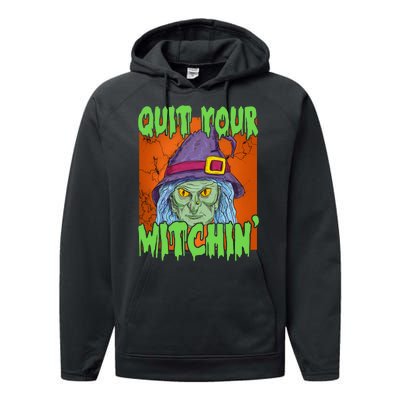 Quit Your Witchin Spooky Halloween Performance Fleece Hoodie