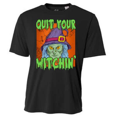 Quit Your Witchin Spooky Halloween Cooling Performance Crew T-Shirt