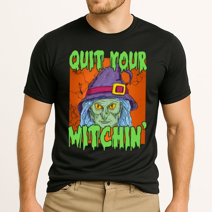 Quit Your Witchin Spooky Halloween Cooling Performance Crew T-Shirt