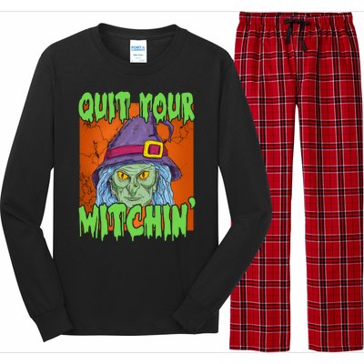 Quit Your Witchin Spooky Halloween Long Sleeve Pajama Set