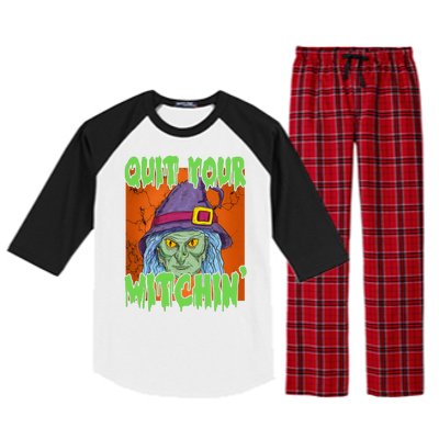 Quit Your Witchin Spooky Halloween Raglan Sleeve Pajama Set