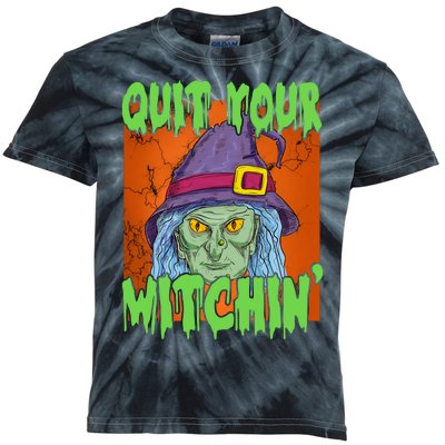 Quit Your Witchin Spooky Halloween Kids Tie-Dye T-Shirt