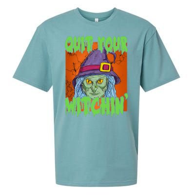 Quit Your Witchin Spooky Halloween Sueded Cloud Jersey T-Shirt