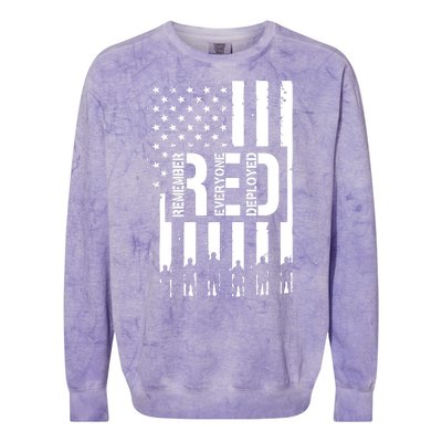 R.E.D Remember Everyone Deployed Red Friday Colorblast Crewneck Sweatshirt