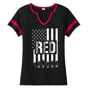 R.E.D Remember Everyone Deployed Red Friday Ladies Halftime Notch Neck Tee