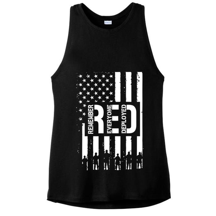 R.E.D Remember Everyone Deployed Red Friday Ladies PosiCharge Tri-Blend Wicking Tank