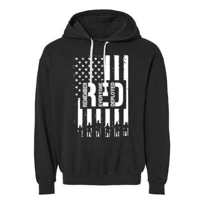 R.E.D Remember Everyone Deployed Red Friday Garment-Dyed Fleece Hoodie