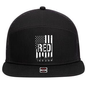 R.E.D Remember Everyone Deployed Red Friday 7 Panel Mesh Trucker Snapback Hat