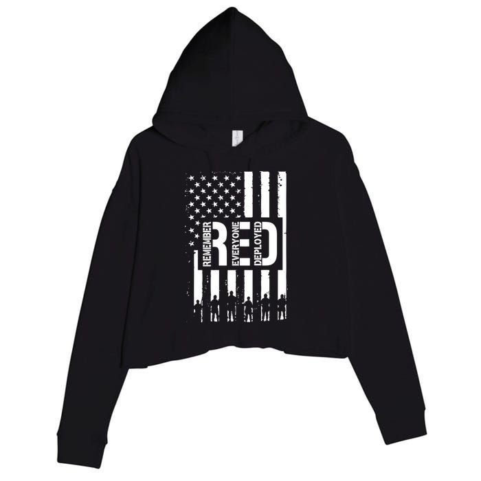 R.E.D Remember Everyone Deployed Red Friday Crop Fleece Hoodie
