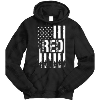 R.E.D Remember Everyone Deployed Red Friday Tie Dye Hoodie