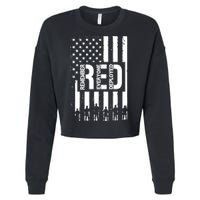 R.E.D Remember Everyone Deployed Red Friday Cropped Pullover Crew