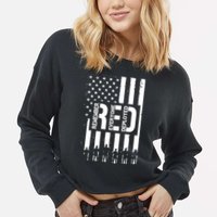 R.E.D Remember Everyone Deployed Red Friday Cropped Pullover Crew