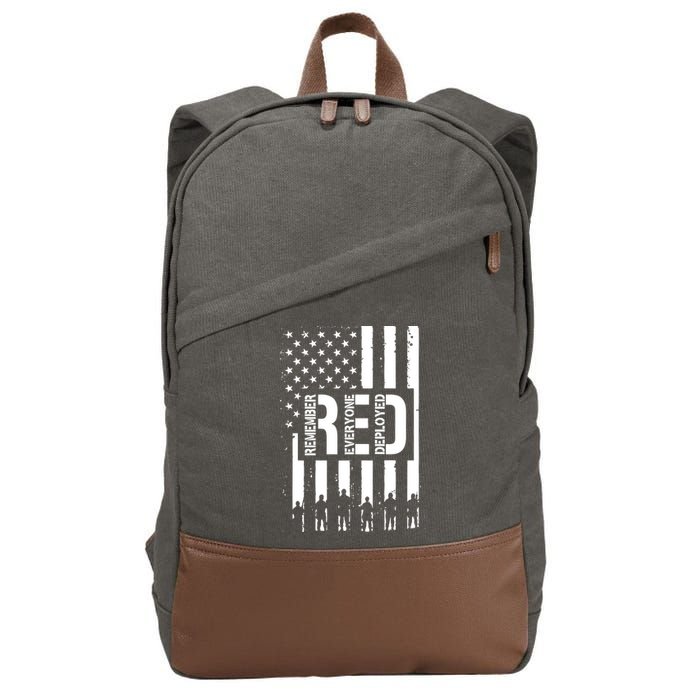R.E.D Remember Everyone Deployed Red Friday Cotton Canvas Backpack