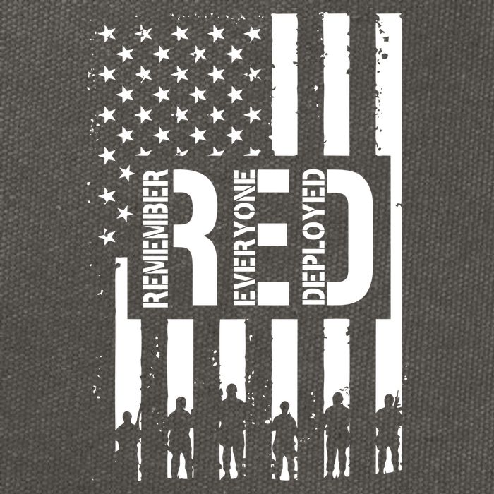 R.E.D Remember Everyone Deployed Red Friday Cotton Canvas Backpack