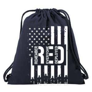 R.E.D Remember Everyone Deployed Red Friday Drawstring Bag