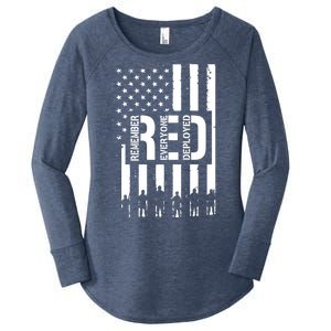 R.E.D Remember Everyone Deployed Red Friday Women's Perfect Tri Tunic Long Sleeve Shirt