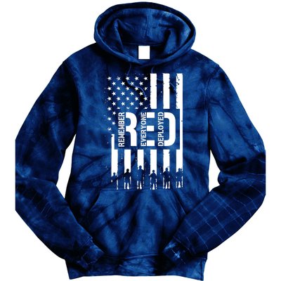 R.E.D Remember Everyone Deployed Red Friday Tie Dye Hoodie