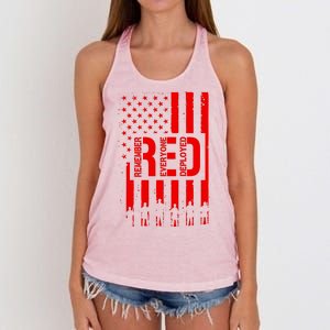 R.E.D Remember Everyone Deployed Red Friday Women's Knotted Racerback Tank