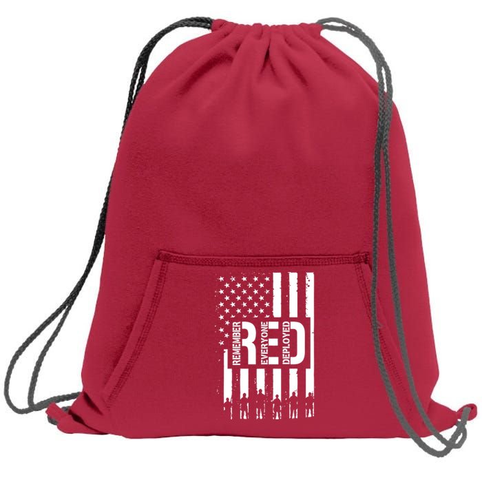 R.E.D Remember Everyone Deployed Red Friday Sweatshirt Cinch Pack Bag