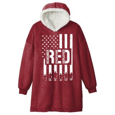 R.E.D Remember Everyone Deployed Red Friday Hooded Wearable Blanket