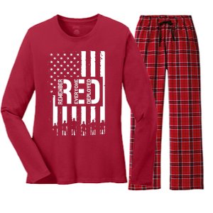 R.E.D Remember Everyone Deployed Red Friday Women's Long Sleeve Flannel Pajama Set 