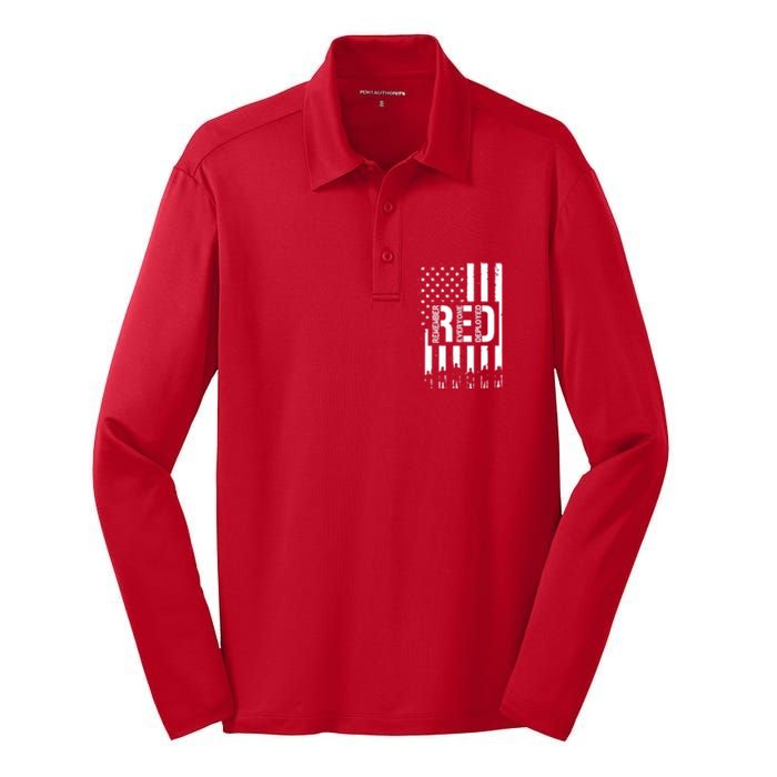 R.E.D Remember Everyone Deployed Red Friday Silk Touch Performance Long Sleeve Polo