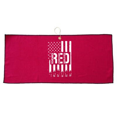 R.E.D Remember Everyone Deployed Red Friday Large Microfiber Waffle Golf Towel