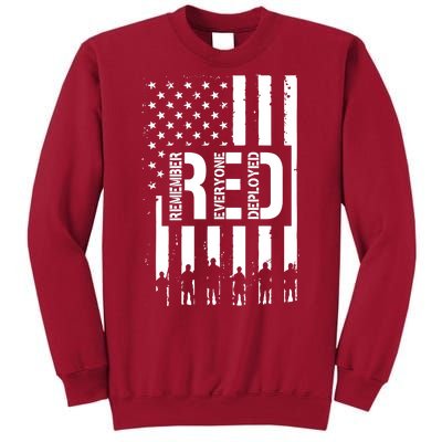 R.E.D Remember Everyone Deployed Red Friday Tall Sweatshirt