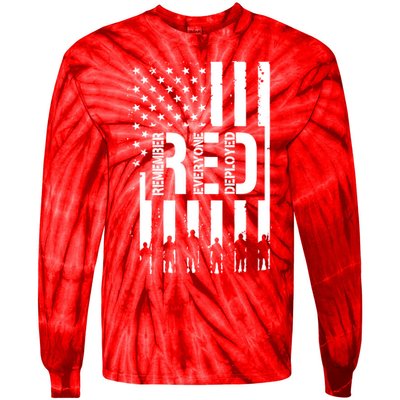 R.E.D Remember Everyone Deployed Red Friday Tie-Dye Long Sleeve Shirt