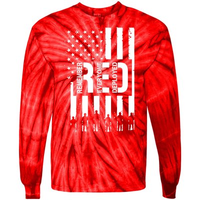 R.E.D Remember Everyone Deployed Red Friday Tie-Dye Long Sleeve Shirt