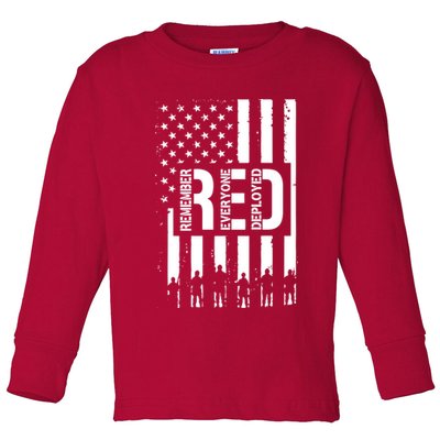 R.E.D Remember Everyone Deployed Red Friday Toddler Long Sleeve Shirt