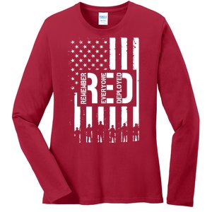 R.E.D Remember Everyone Deployed Red Friday Ladies Long Sleeve Shirt