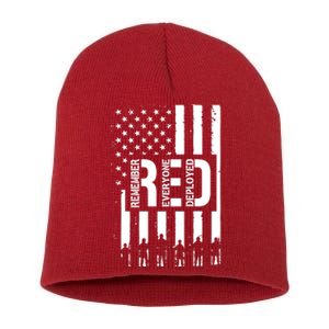 R.E.D Remember Everyone Deployed Red Friday Short Acrylic Beanie