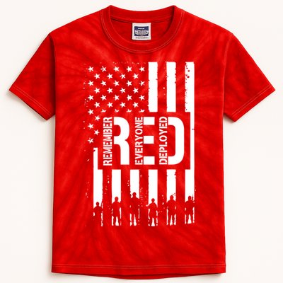 R.E.D Remember Everyone Deployed Red Friday Kids Tie-Dye T-Shirt
