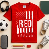R.E.D Remember Everyone Deployed Red Friday Kids Tie-Dye T-Shirt