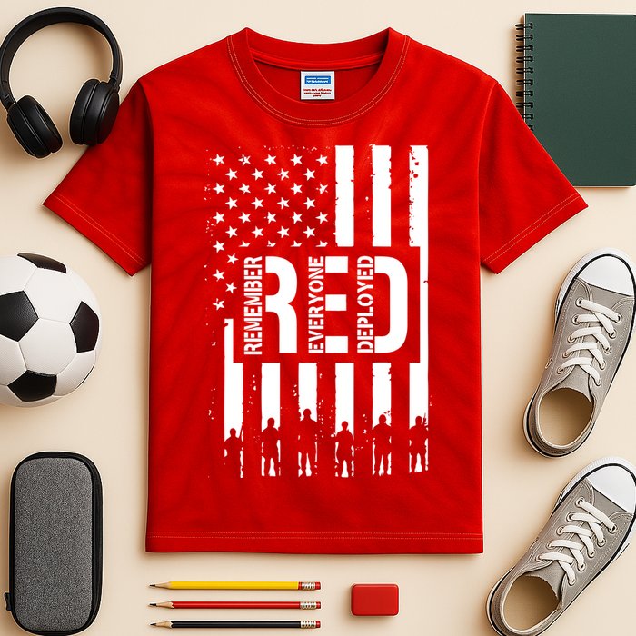 R.E.D Remember Everyone Deployed Red Friday Kids Tie-Dye T-Shirt